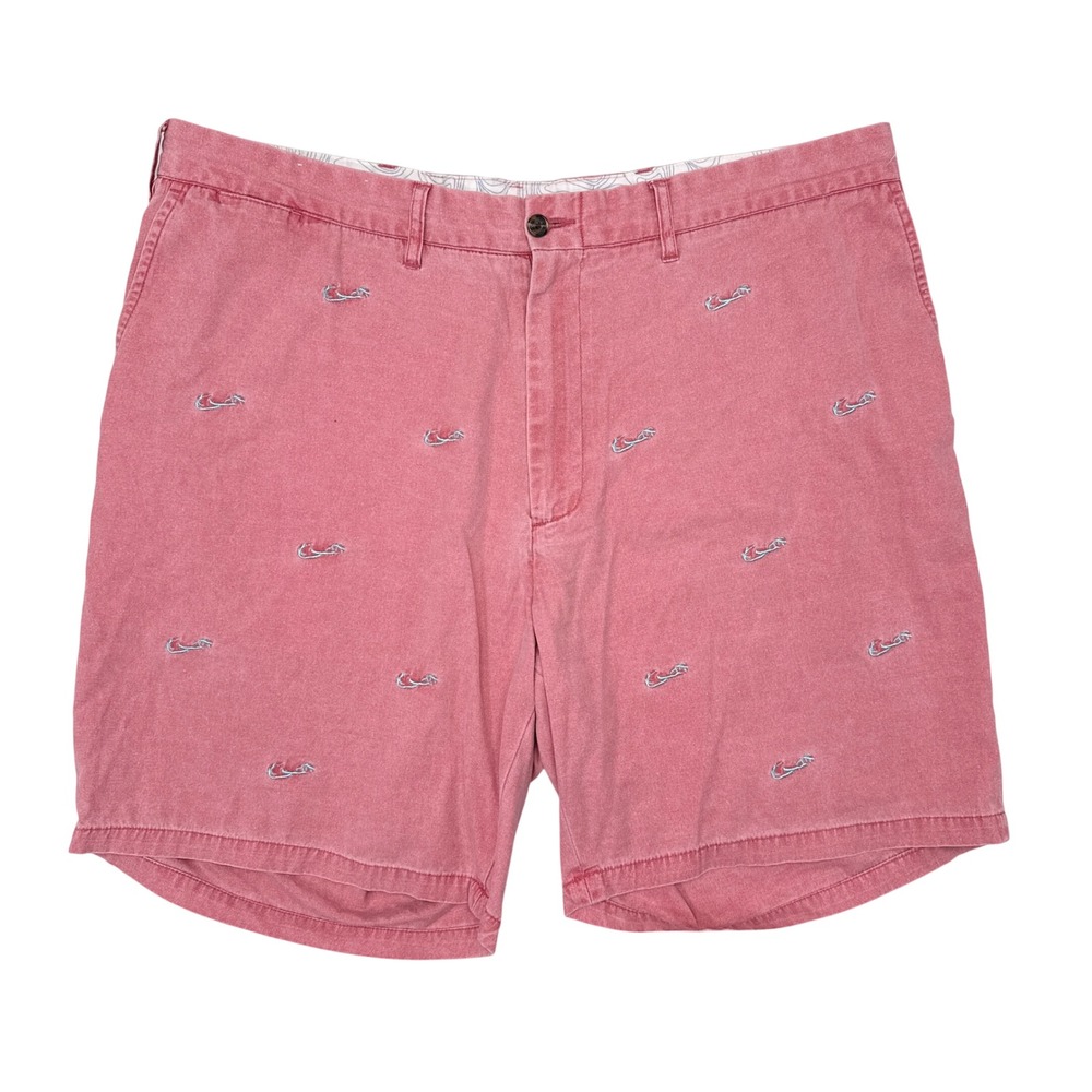 Castaway Clothing Shorts Mens Size 44 Salmon Pink Preppy Printed Nantucket Red